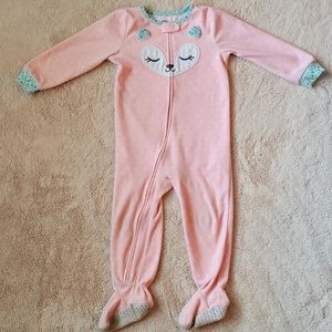 Carter's warm fleece footed pajama zip up onesie 2t